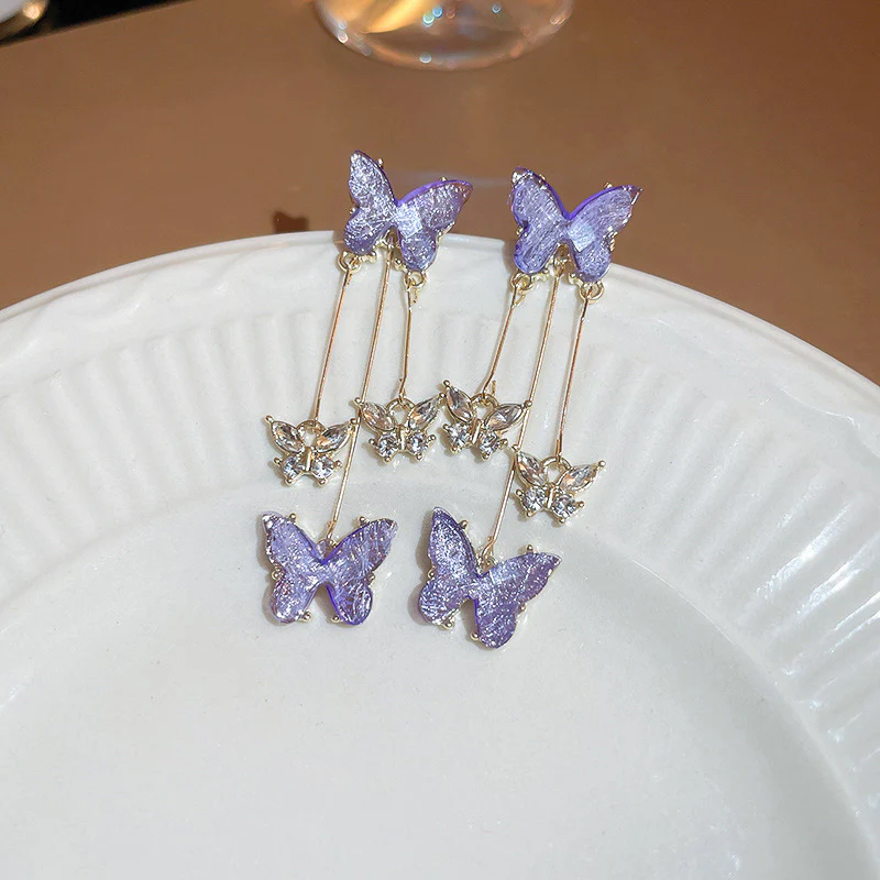 🔥Crystal Butterfly Tassel Earrings - Image 10