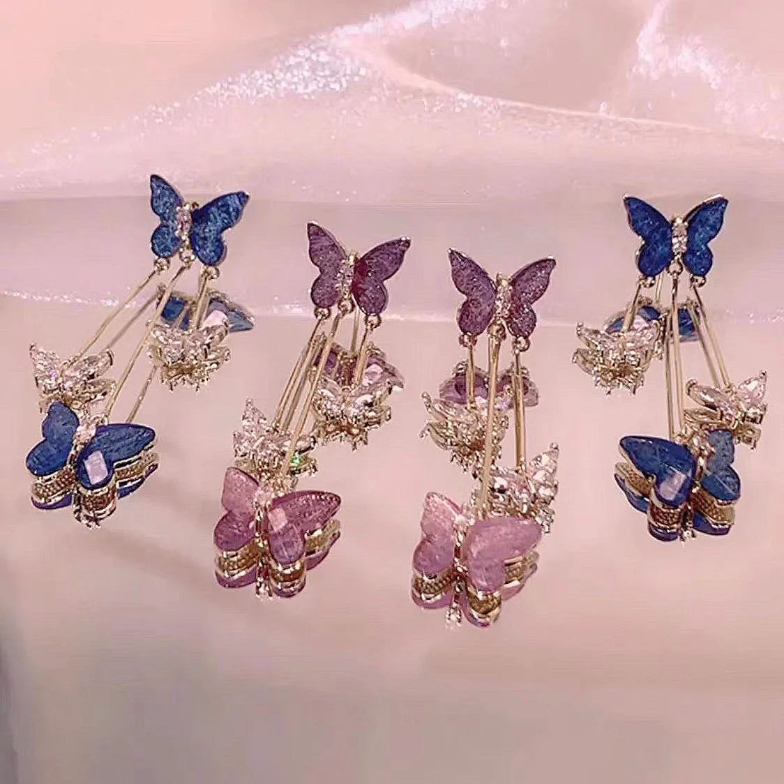 🔥Crystal Butterfly Tassel Earrings - Image 2