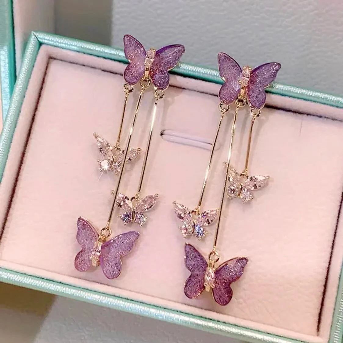 🔥Crystal Butterfly Tassel Earrings - Image 3