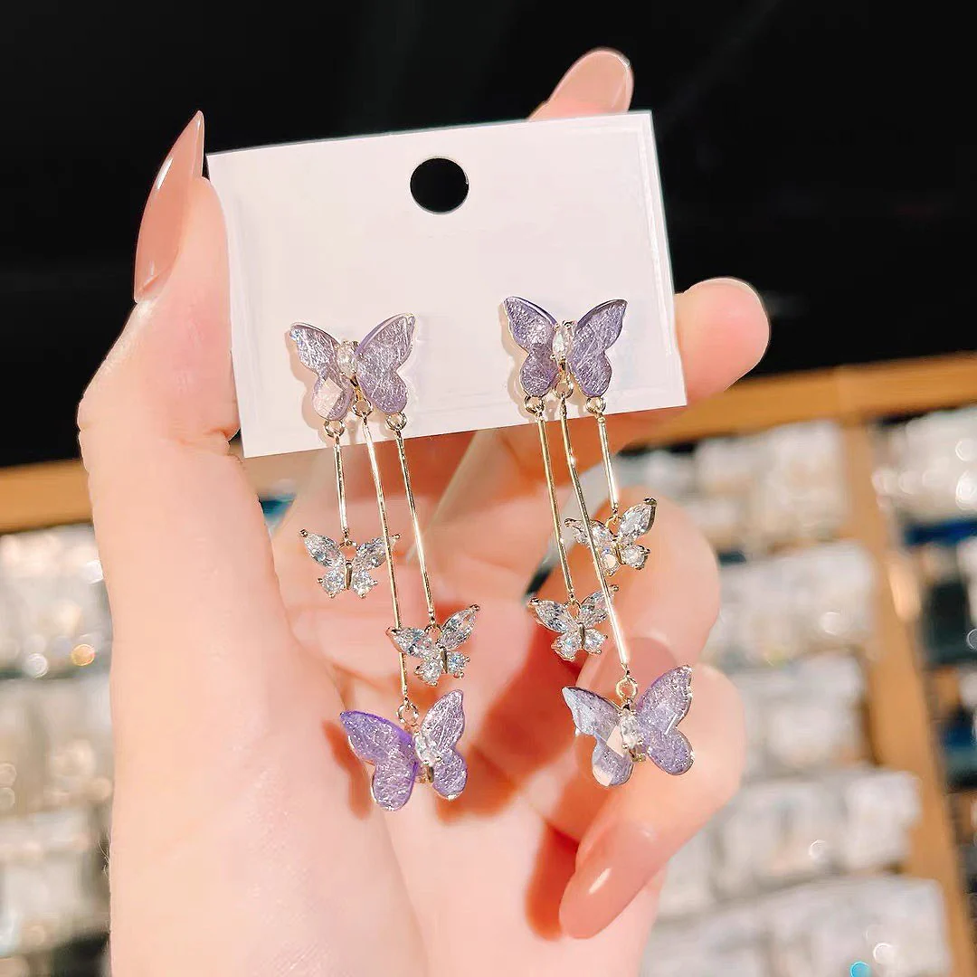 🔥Crystal Butterfly Tassel Earrings - Image 6