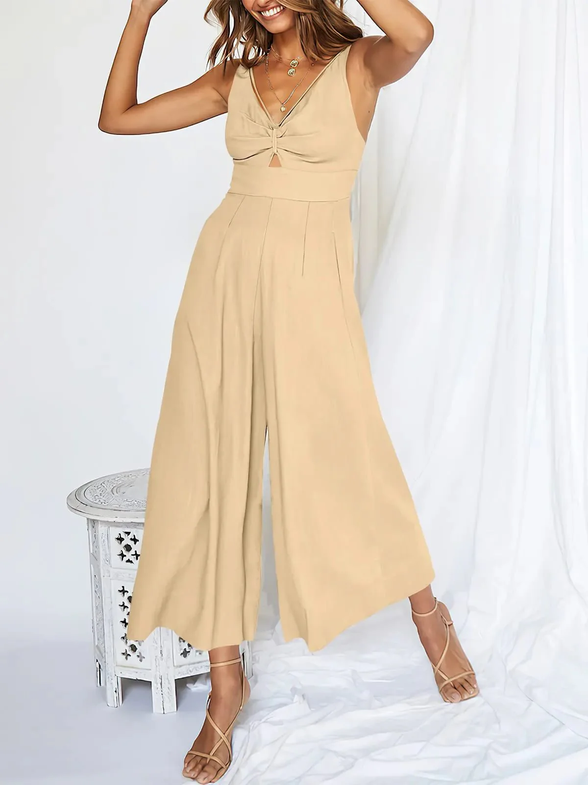 🔥Limited Time Hot Sale 🔥Hot Sales V Neck Cutout High-Waist Jumpsuits - Image 23