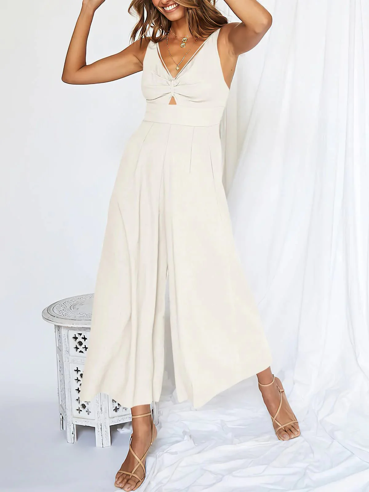 🔥Limited Time Hot Sale 🔥Hot Sales V Neck Cutout High-Waist Jumpsuits - Image 5