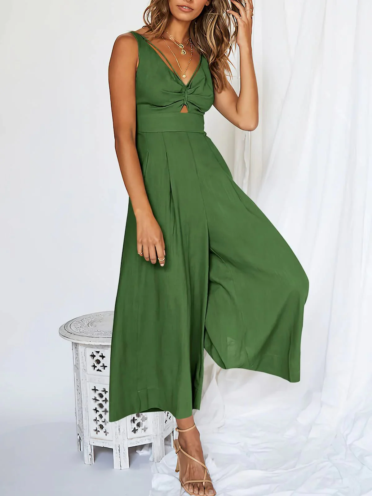 🔥Limited Time Hot Sale 🔥Hot Sales V Neck Cutout High-Waist Jumpsuits - Image 9