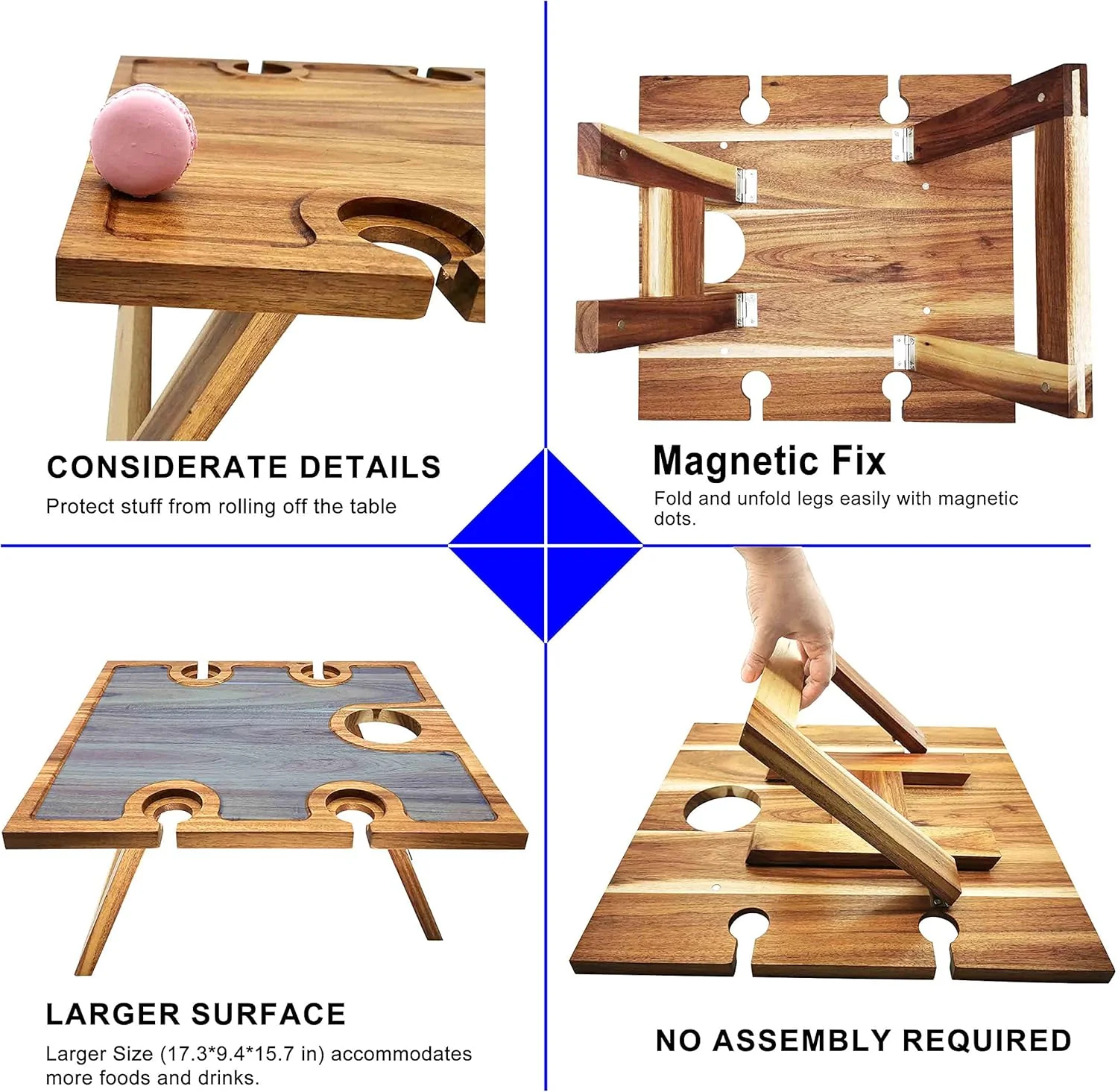 Deluxe Portable Picnic Wine Table - Image 5