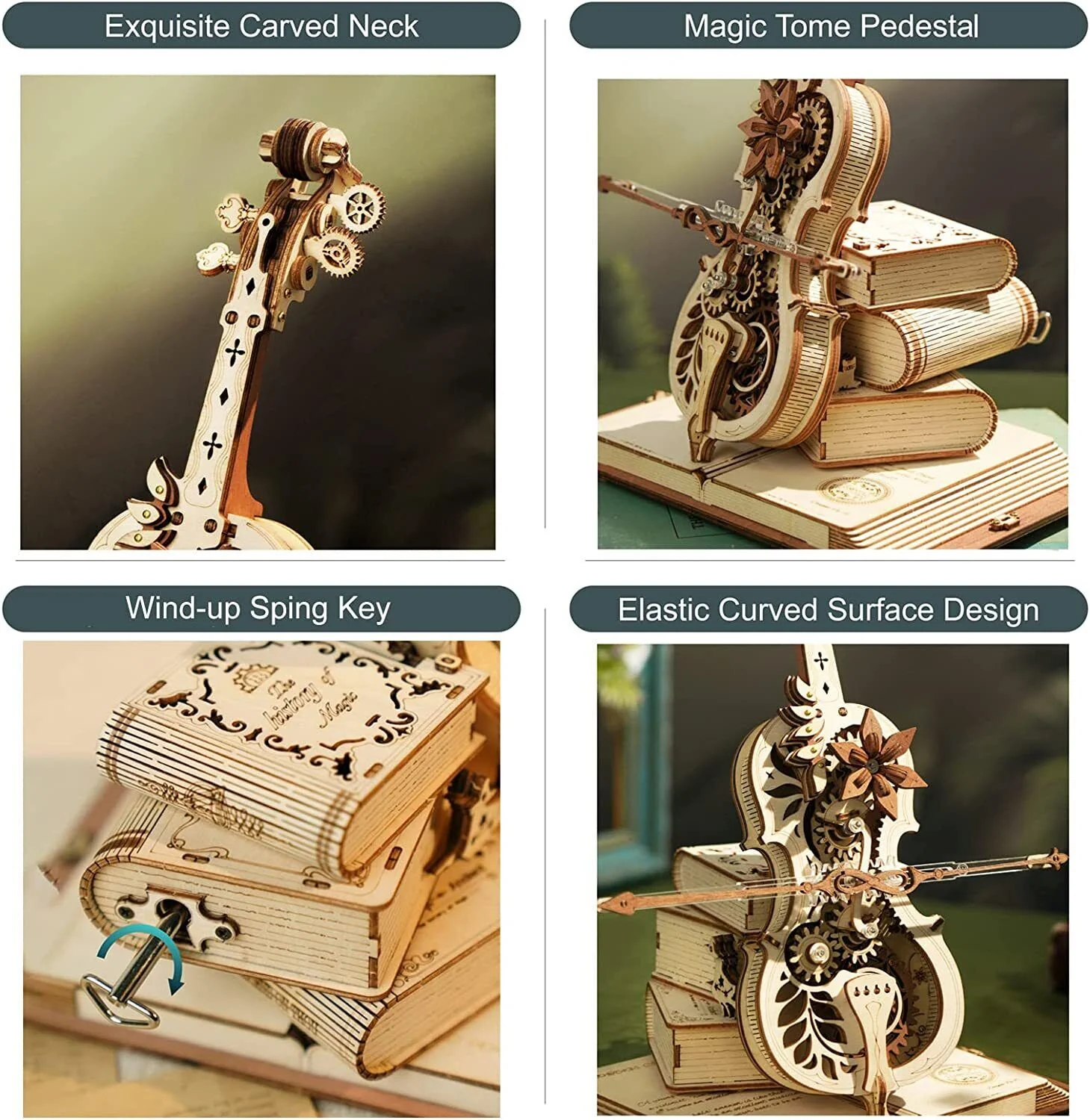 DIY Wooden Cello, Self Playing Musical Instrument, Magic Music Box, Cool Gift Ideas - Image 3