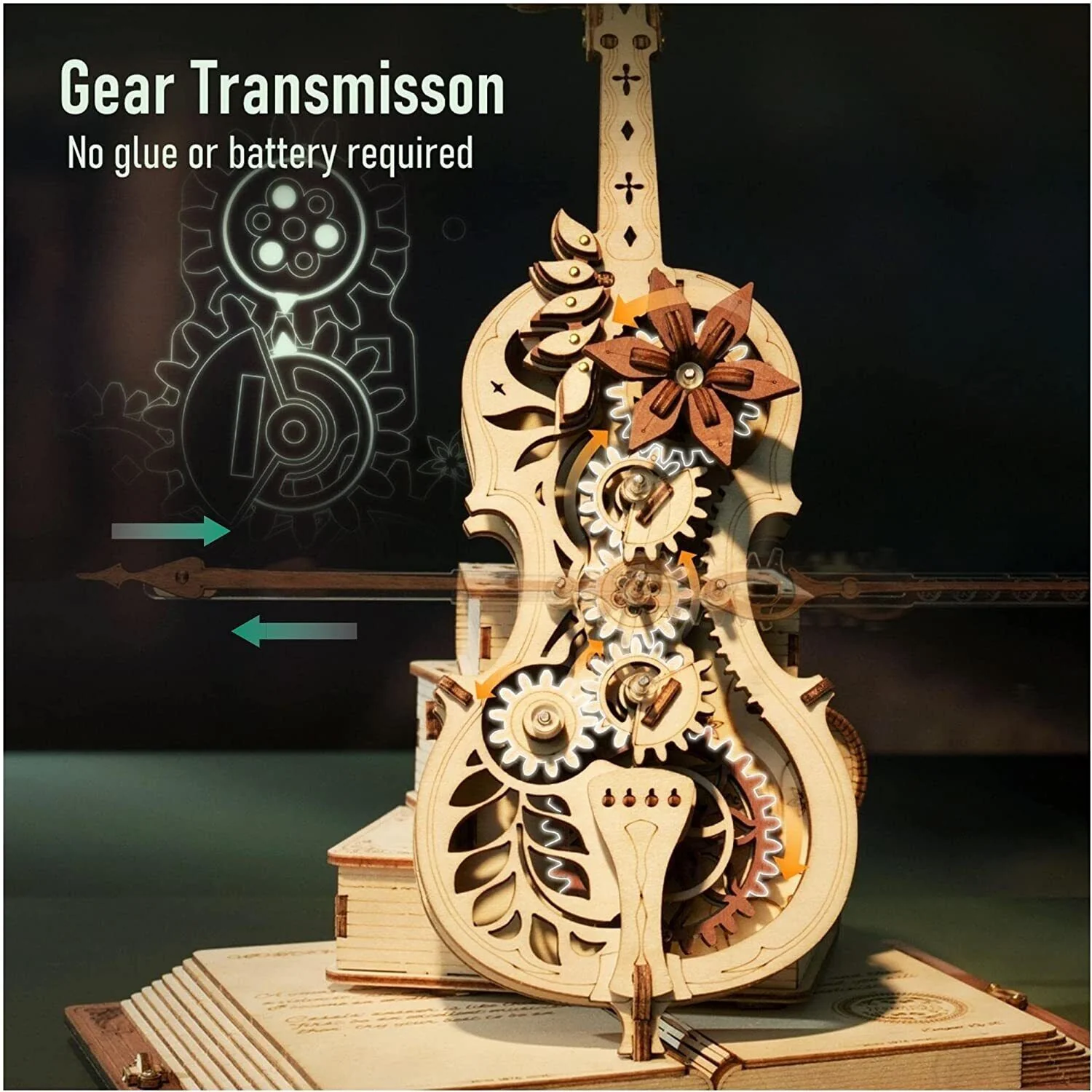 DIY Wooden Cello, Self Playing Musical Instrument, Magic Music Box, Cool Gift Ideas - Image 4