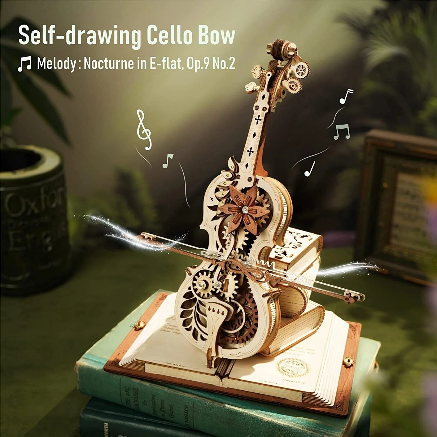 DIY Wooden Cello, Self Playing Musical Instrument, Magic Music Box, Cool Gift Ideas - Image 5