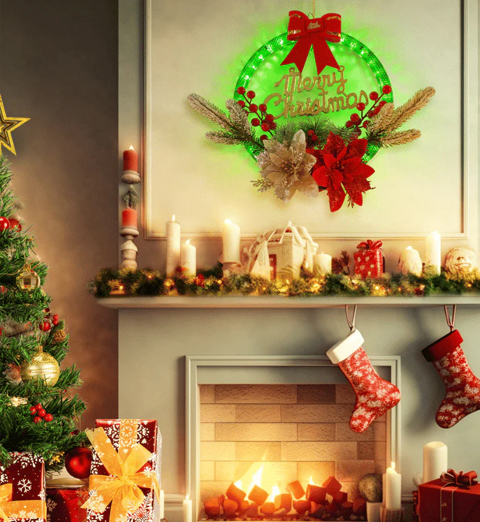 (🌲 Early Christmas Sale)🎁 Christmas Wreath Decorations with LED Lights💥 - Image 3