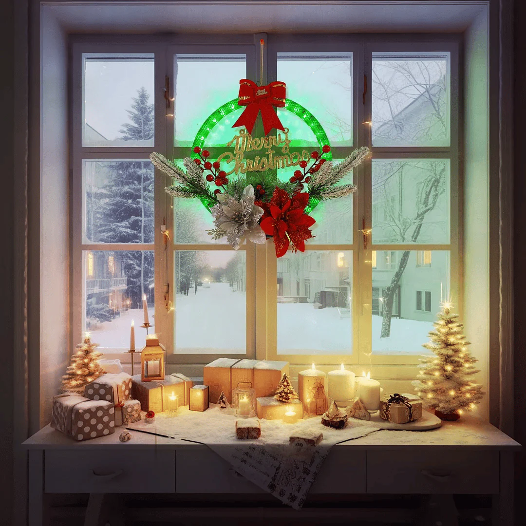 (🌲 Early Christmas Sale)🎁 Christmas Wreath Decorations with LED Lights💥 - Image 4