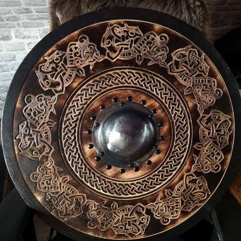 Eivor Valhalla Raven Battle Damaged Viking Wooden Shield 30CM - Image 18