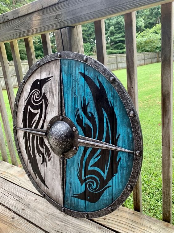 Eivor Valhalla Raven Battle Damaged Viking Wooden Shield 30CM - Image 4