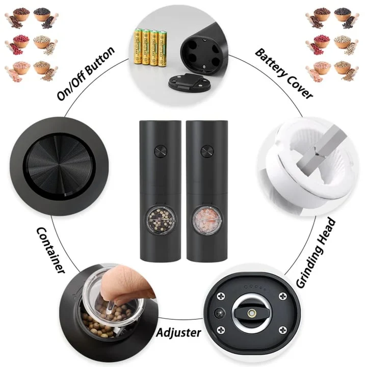🌲Early Christmas Sale 49% off🌲Electric Grinder Set (2 pcs) - Electric Salt and Pepper Grinder with Adjustable Coarseness - Image 3
