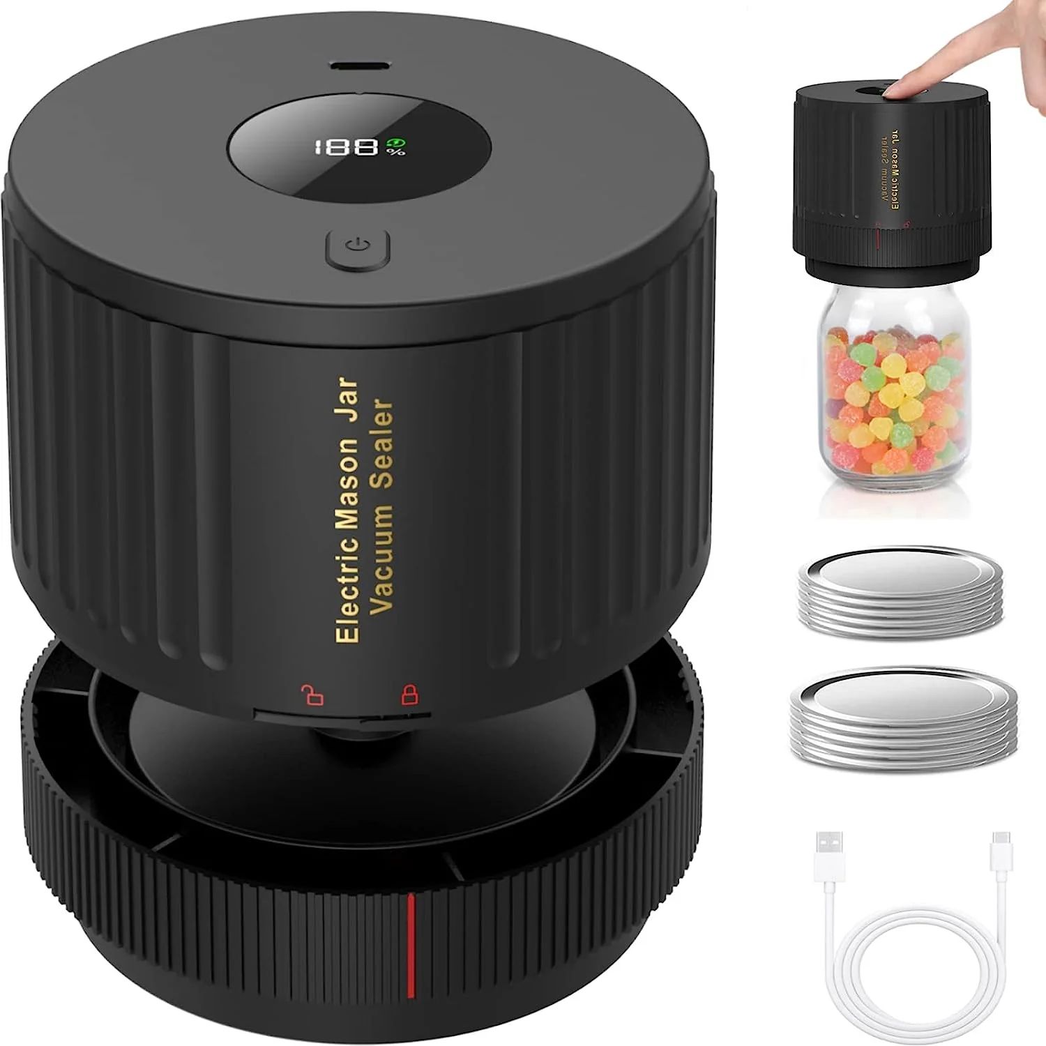 🎄Christmas Sale🎅Electric Vacuum Sealer For Mason Jars - Image 3