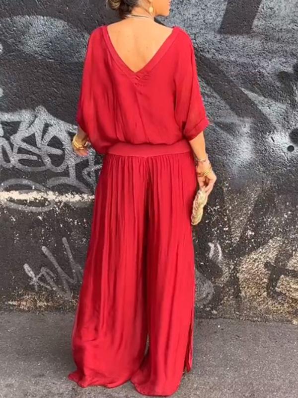 Elegant chiffon wide-leg pants two-piece set - Image 15
