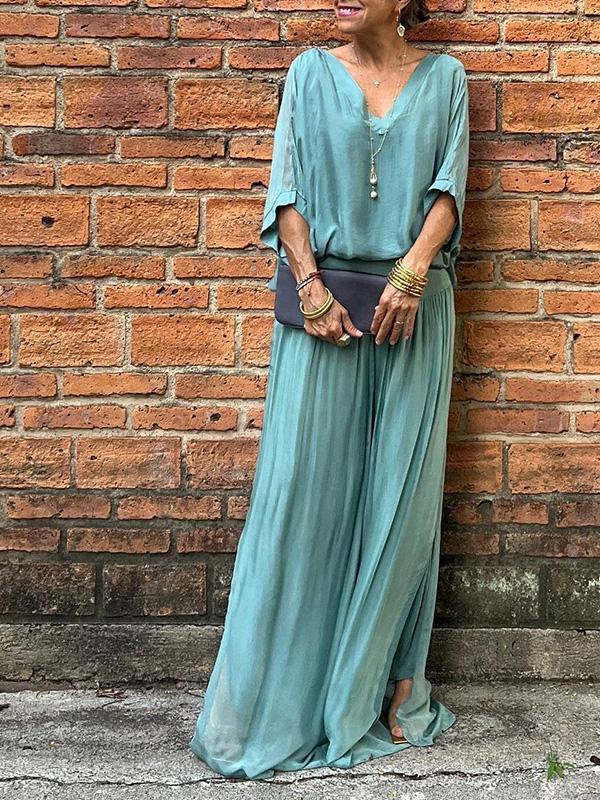 Elegant chiffon wide-leg pants two-piece set - Image 7