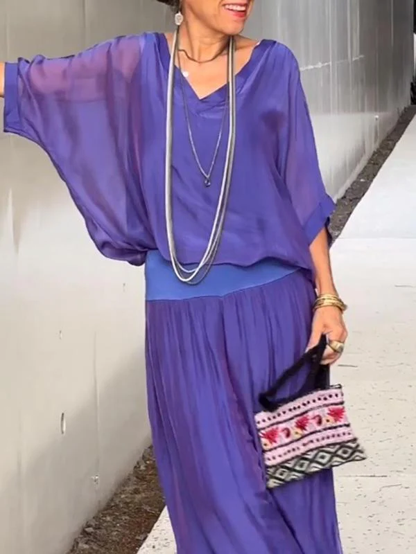 Elegant chiffon wide-leg pants two-piece set - Image 9