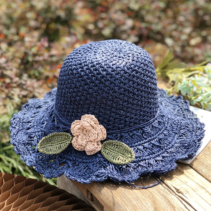 💖Buy 2, 20% off✨ Elegant Crochet Straw Hat with Ruffle - Foldable Sun Hat - Image 4