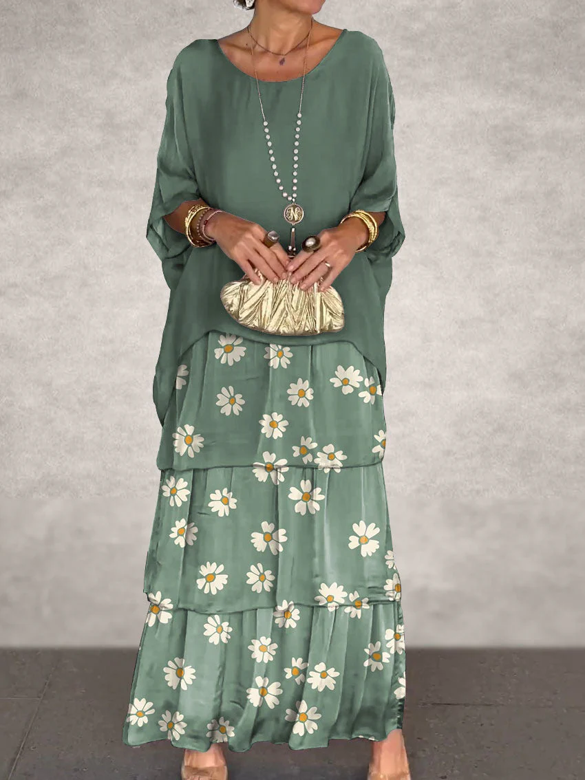 Elegant Solid Flounce O Neck A Line Dresses - Image 11