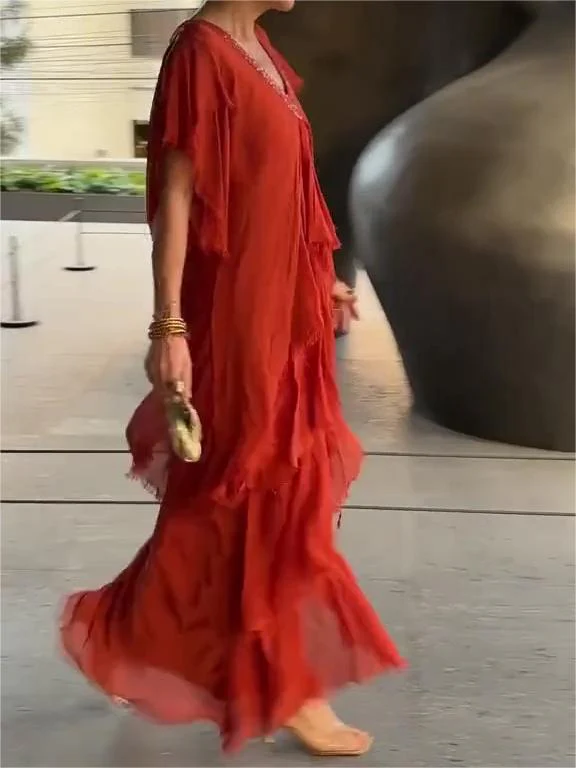 š„Promotionš„Elegant V-neck Maxi Dress(BUY 2 FREE SHIPPING) - Image 3