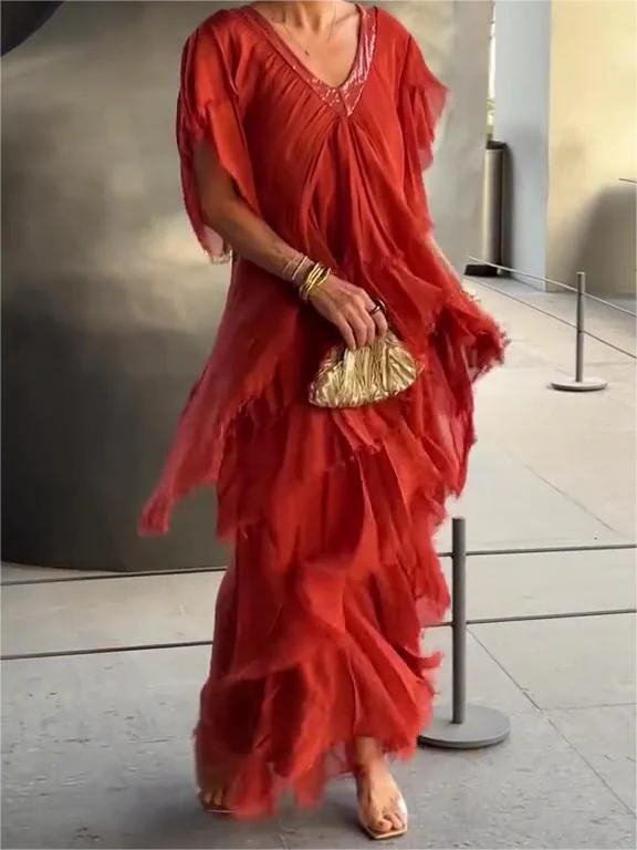 š„Promotionš„Elegant V-neck Maxi Dress(BUY 2 FREE SHIPPING) - Image 4