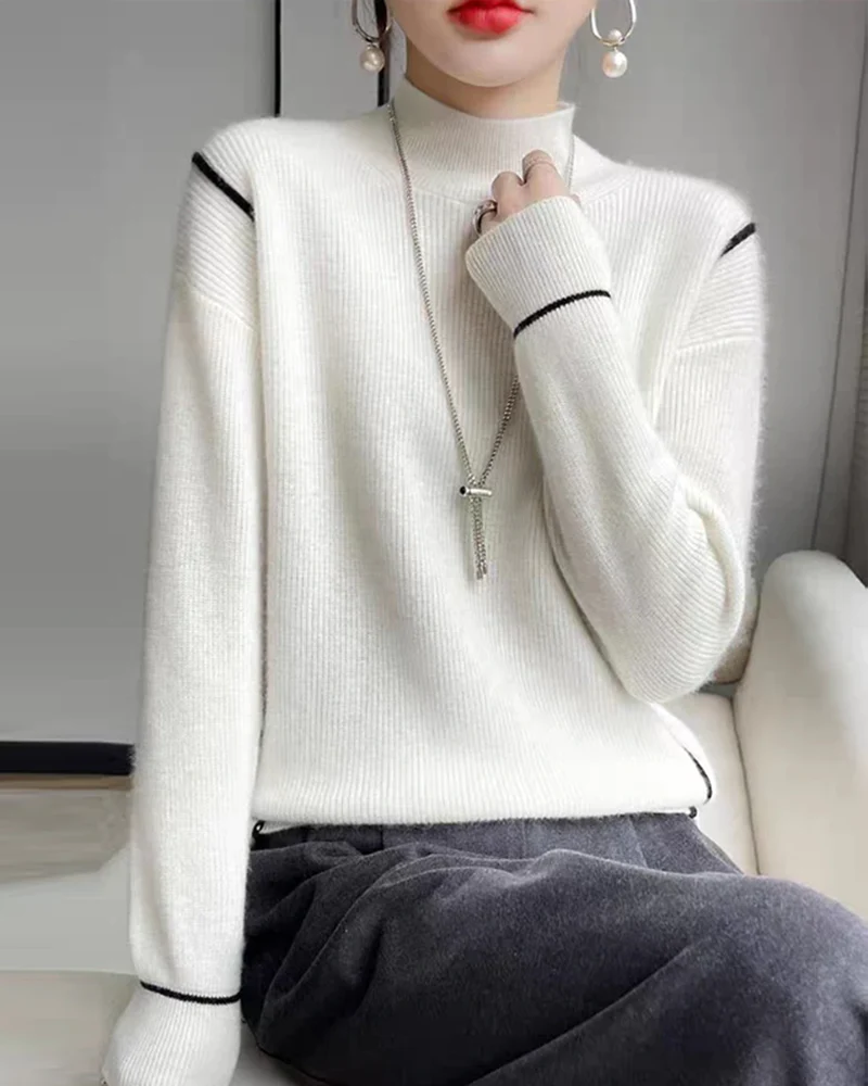 Elegant simple turtleneck sweater - Image 2