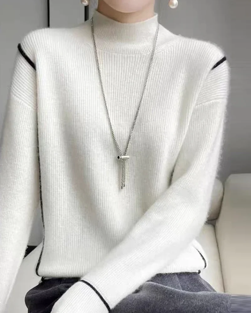Elegant simple turtleneck sweater - Image 3