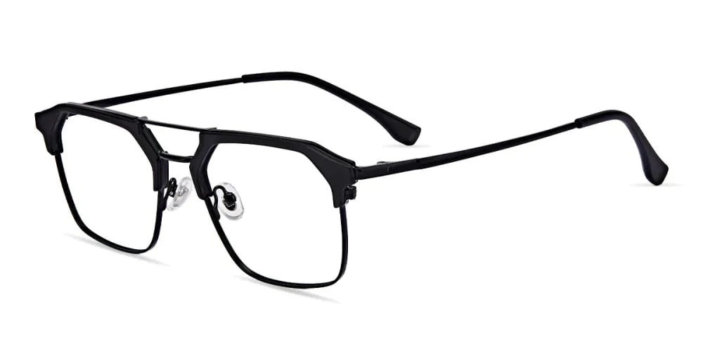 Aviator Matte Black Eyeglasses - Image 12