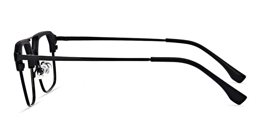 Aviator Matte Black Eyeglasses - Image 13