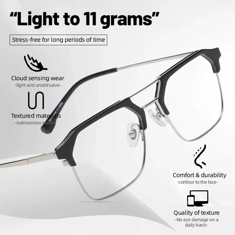 Aviator Matte Black Eyeglasses - Image 7