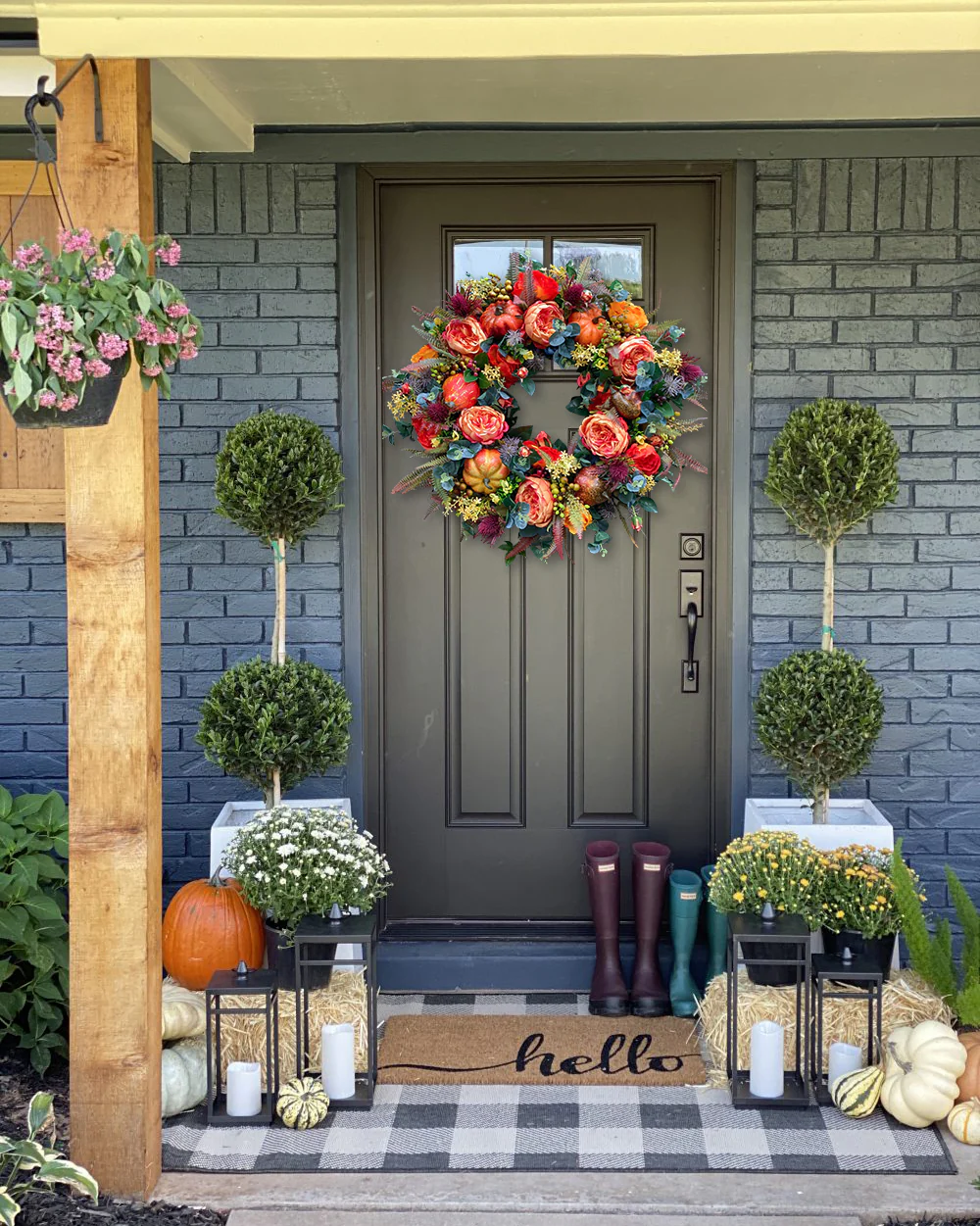 🔥Fall Peony and Pumpkin Wreath - Year Round Wreath - Image 11
