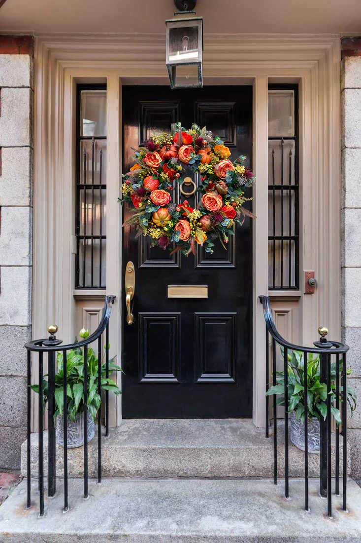 🔥Fall Peony and Pumpkin Wreath - Year Round Wreath - Image 13