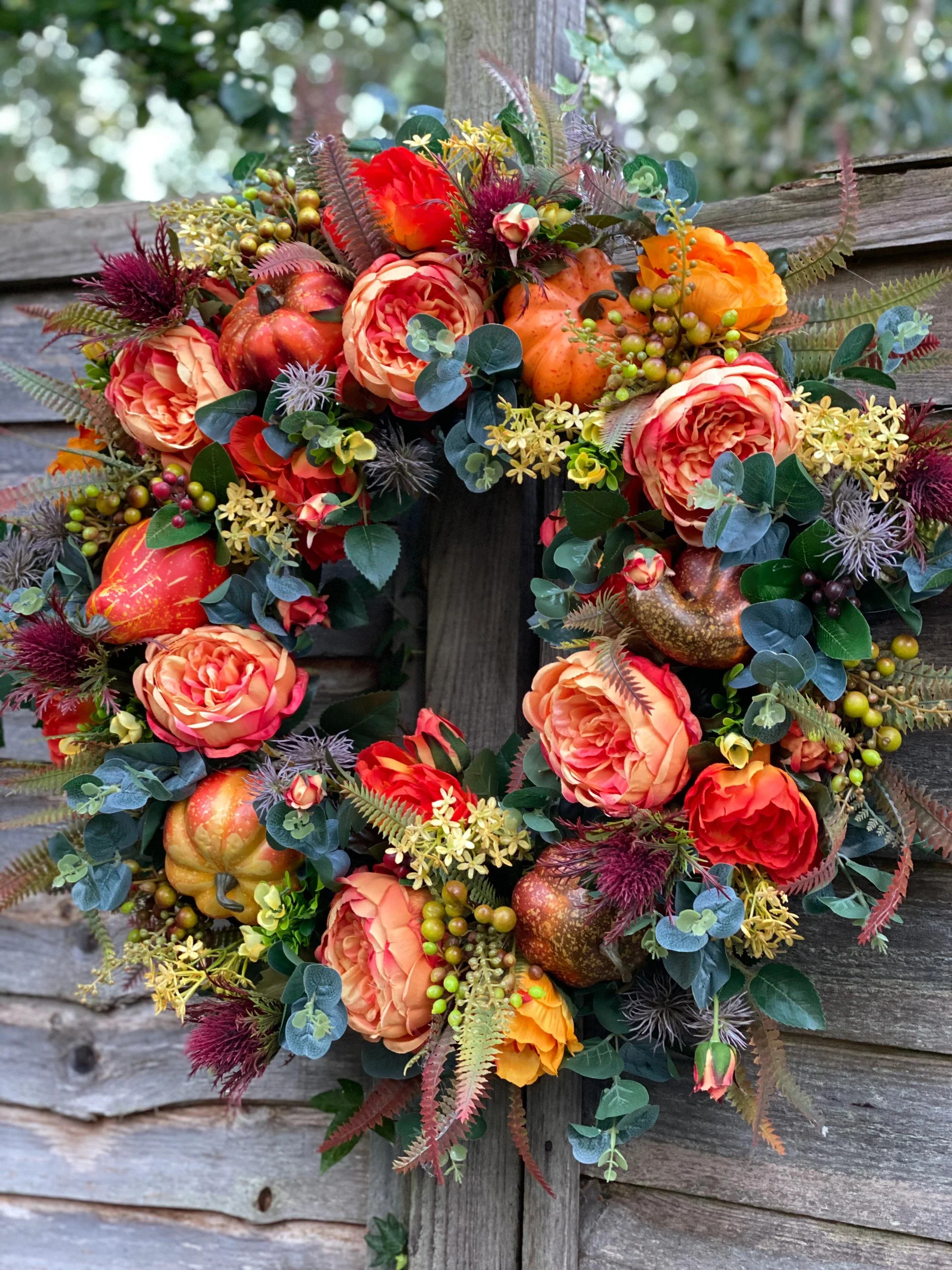 🔥Fall Peony and Pumpkin Wreath - Year Round Wreath - Image 2