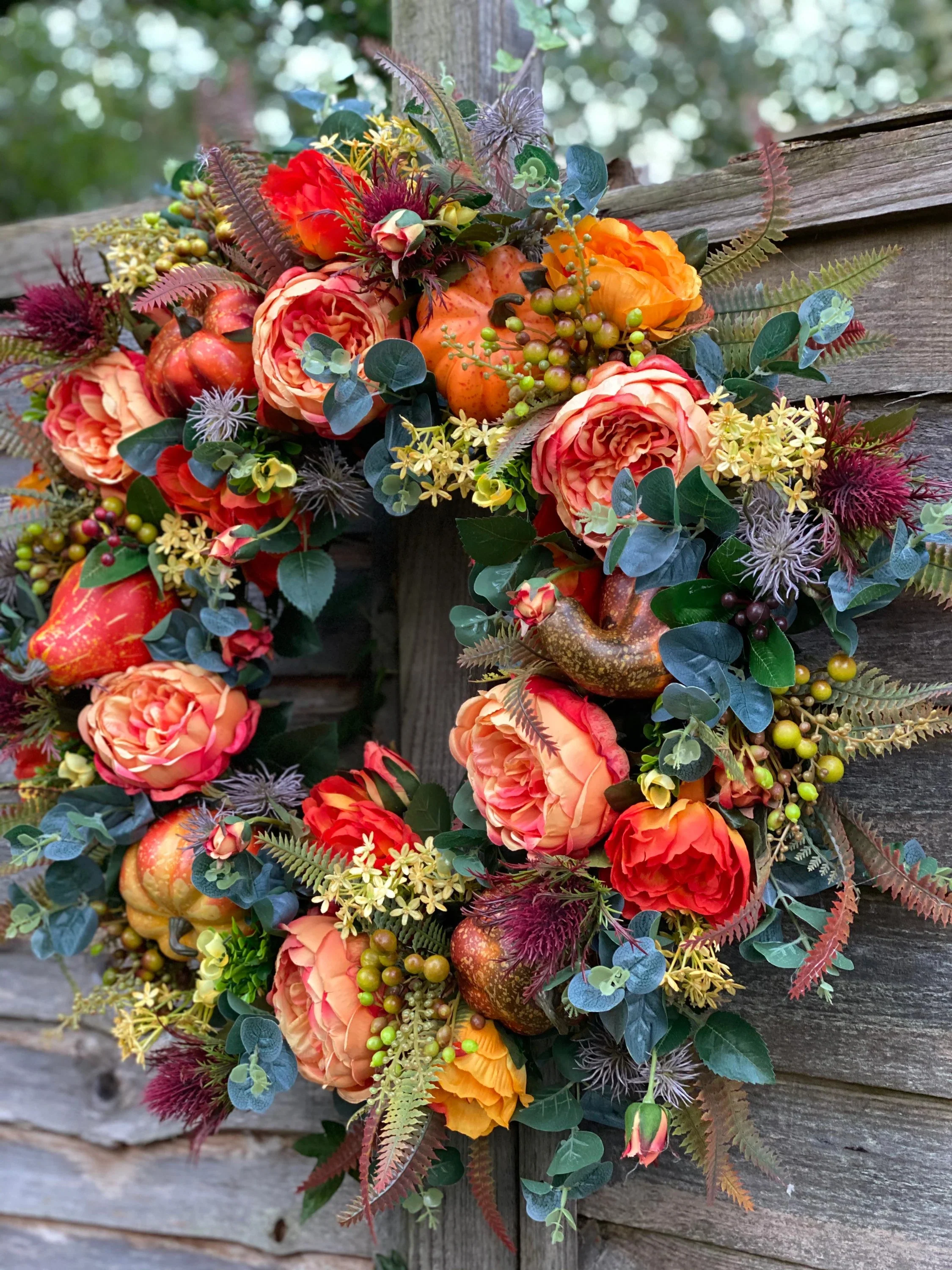 🔥Fall Peony and Pumpkin Wreath - Year Round Wreath - Image 3