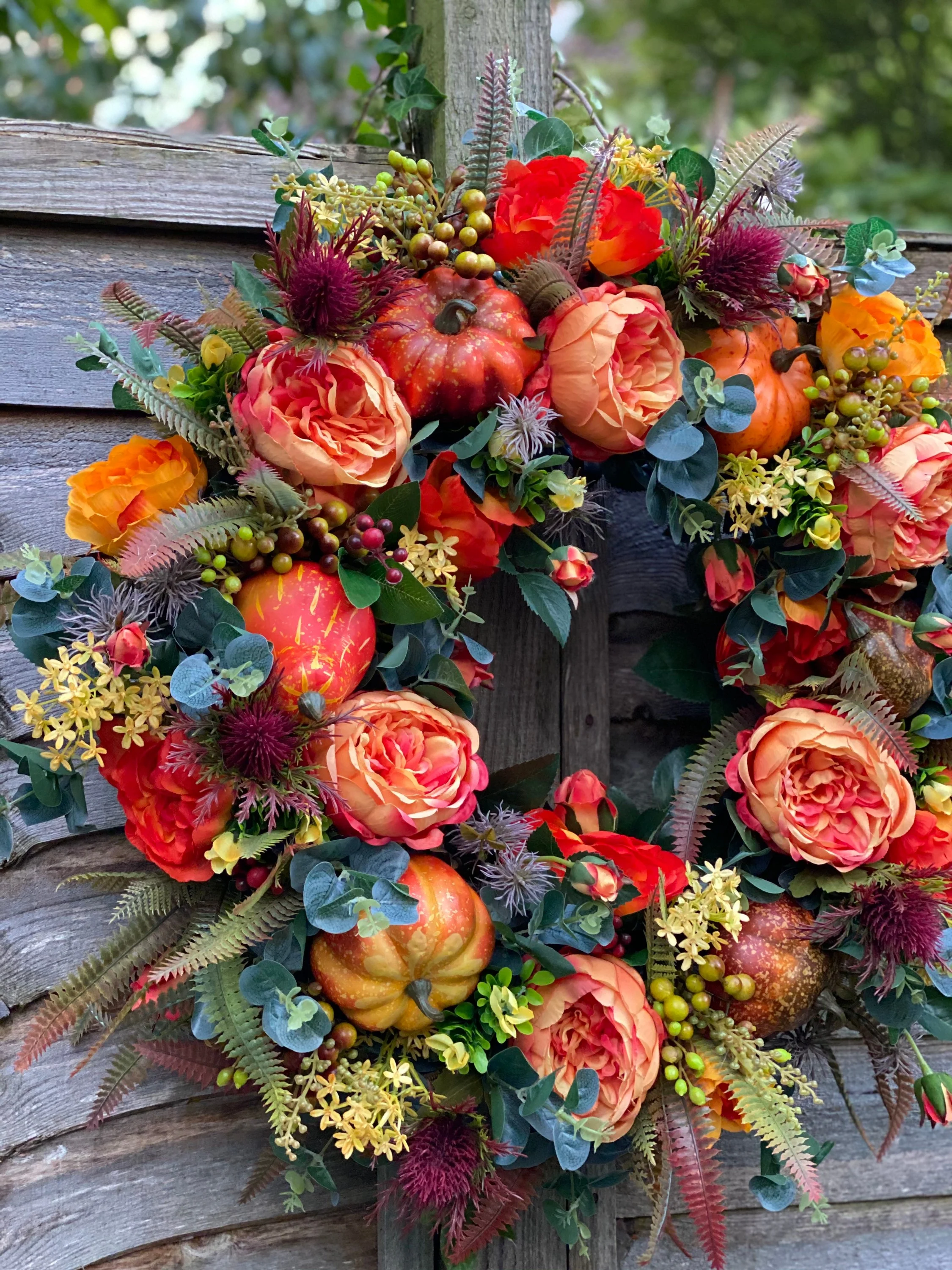 🔥Fall Peony and Pumpkin Wreath - Year Round Wreath - Image 4