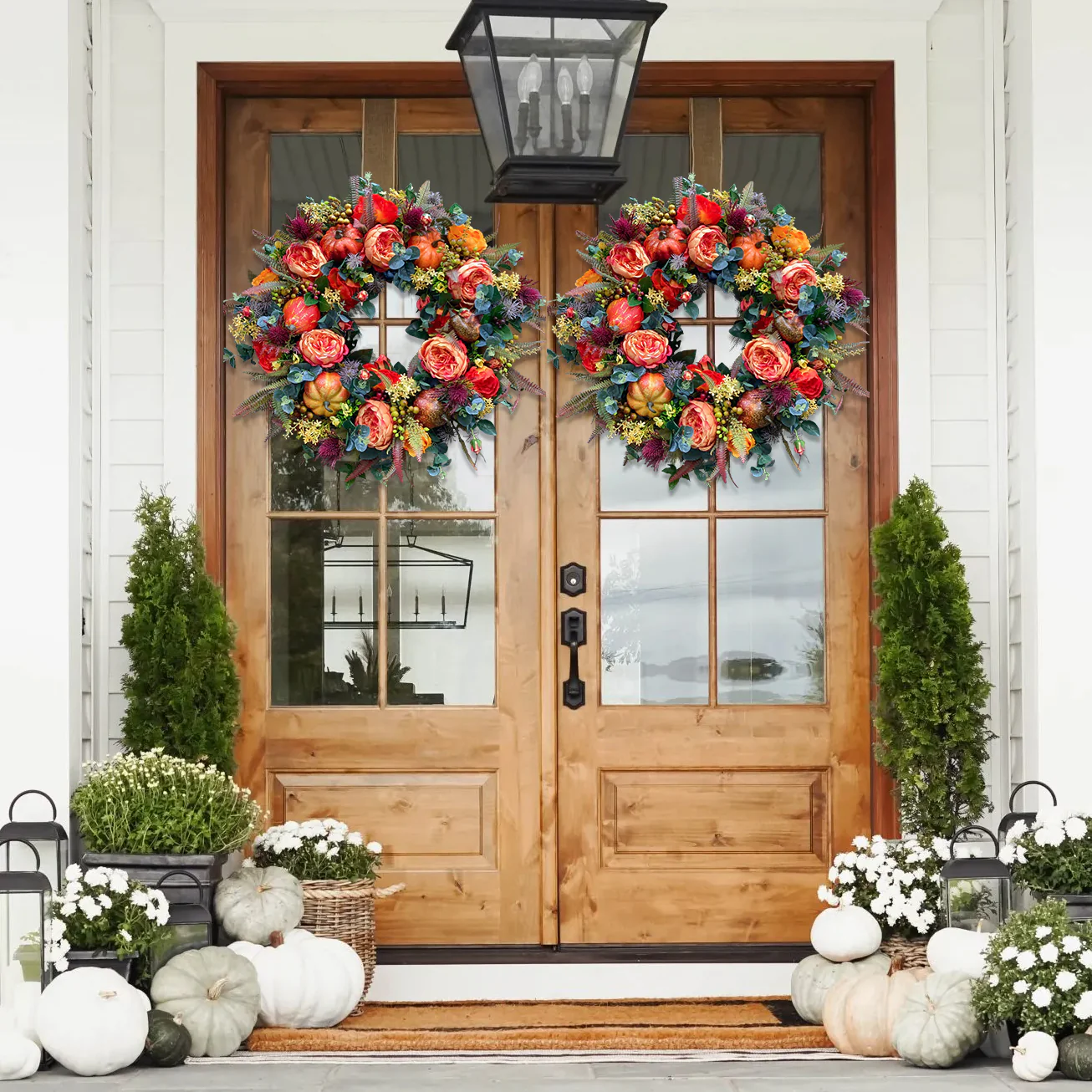 🔥Fall Peony and Pumpkin Wreath - Year Round Wreath - Image 7