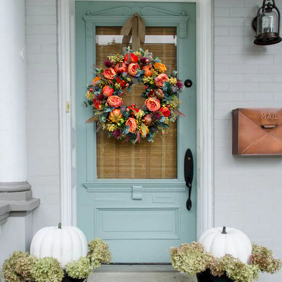 🔥Fall Peony and Pumpkin Wreath - Year Round Wreath - Image 9