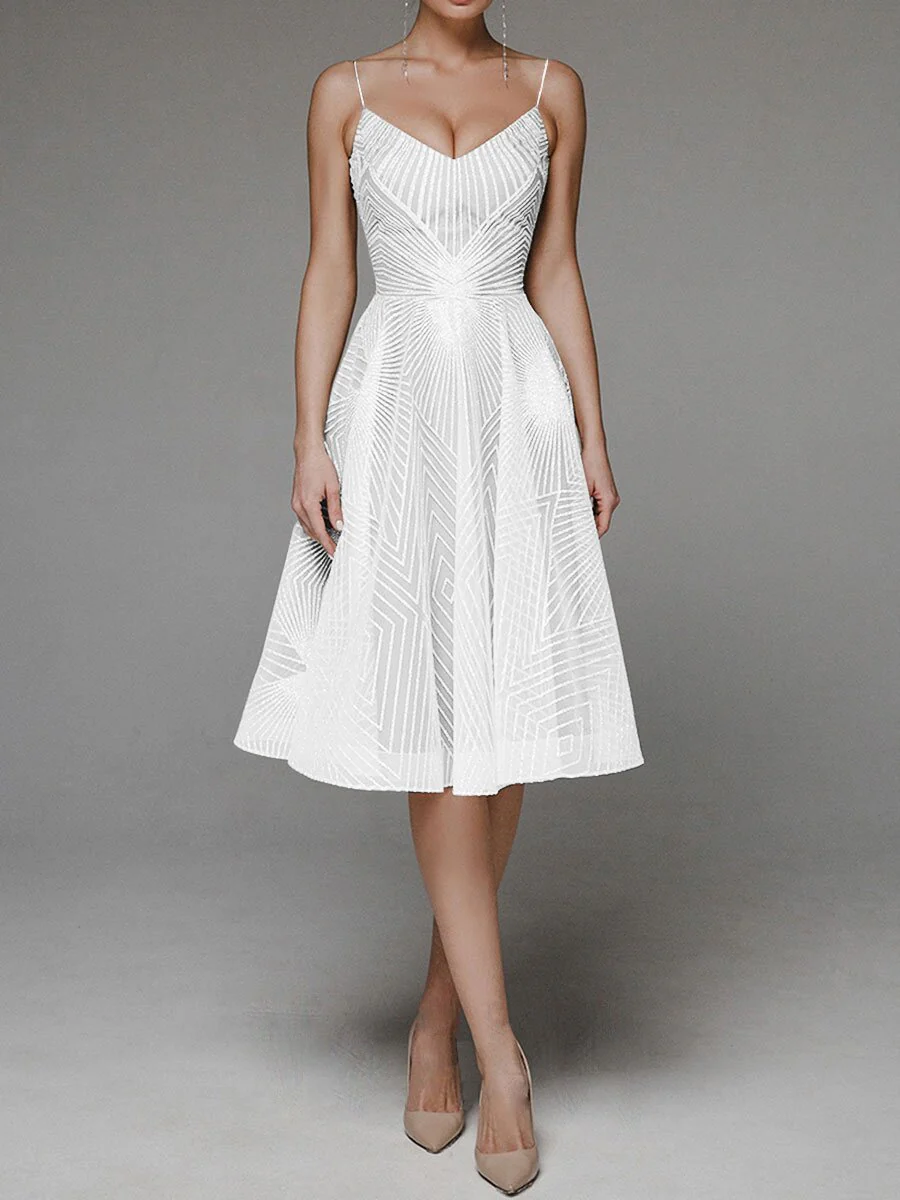 Fashion V Neck Sling A-Line Dress - Image 2