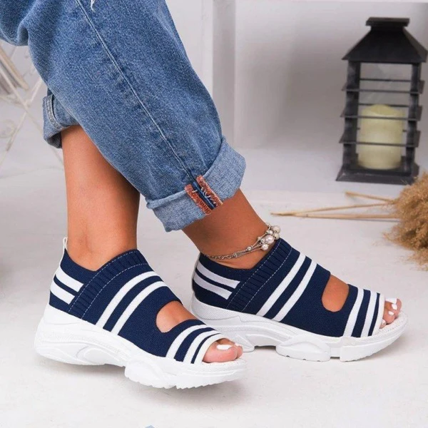 🔥💰Promotion 70% OFF!👭 Leather Orthopedic Arch Support Sandals Diabetic Knitting Walking Sandals. - Image 2