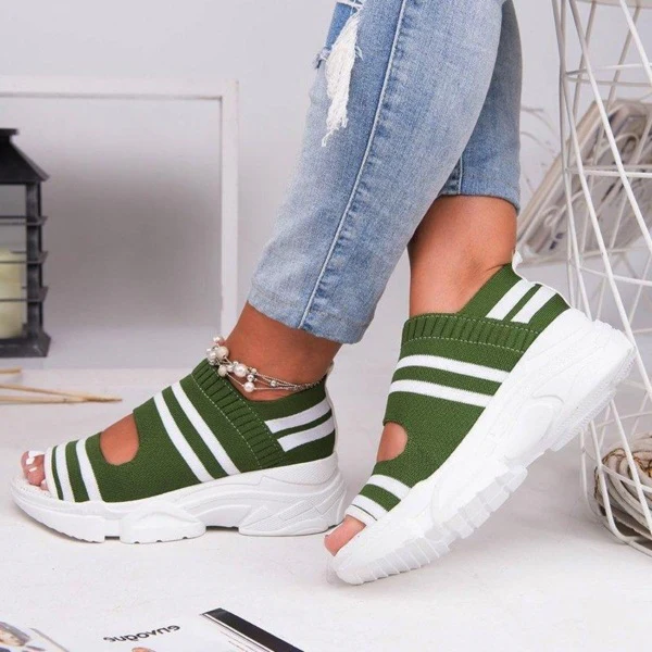 🔥💰Promotion 70% OFF!👭 Leather Orthopedic Arch Support Sandals Diabetic Knitting Walking Sandals. - Image 3