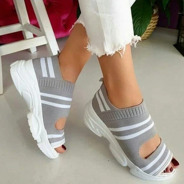 🔥💰Promotion 70% OFF!👭 Leather Orthopedic Arch Support Sandals Diabetic Knitting Walking Sandals. - Image 4
