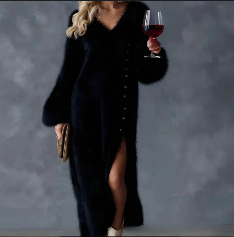Festive Reindeer Side Slit Dress - Image 12