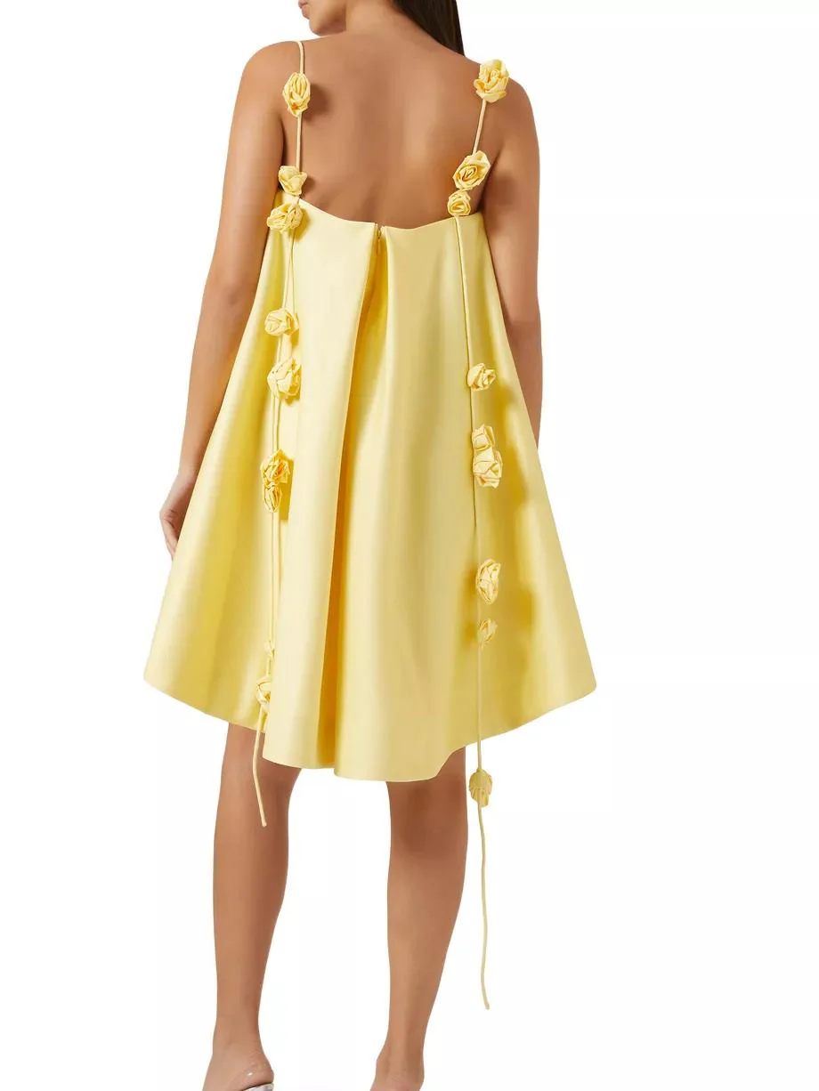 Backless 3D Rose Mini Dress - Image 3