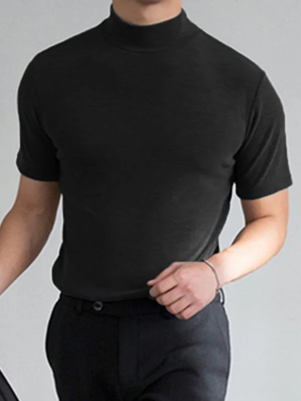 Men 's High Neck Slim Fit T-shirt - Image 5