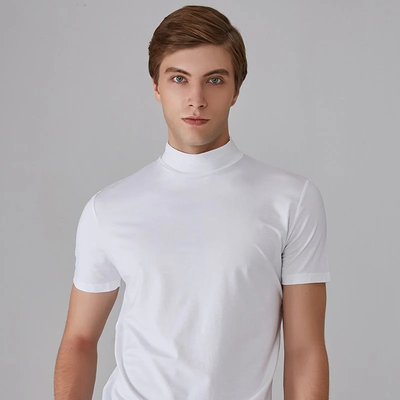 Men 's High Neck Slim Fit T-shirt - Image 9