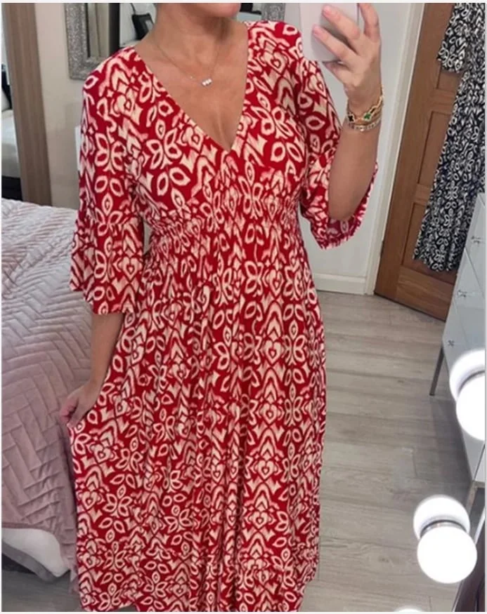 🔥40% OFF🔥V-neck floral dress - Image 2
