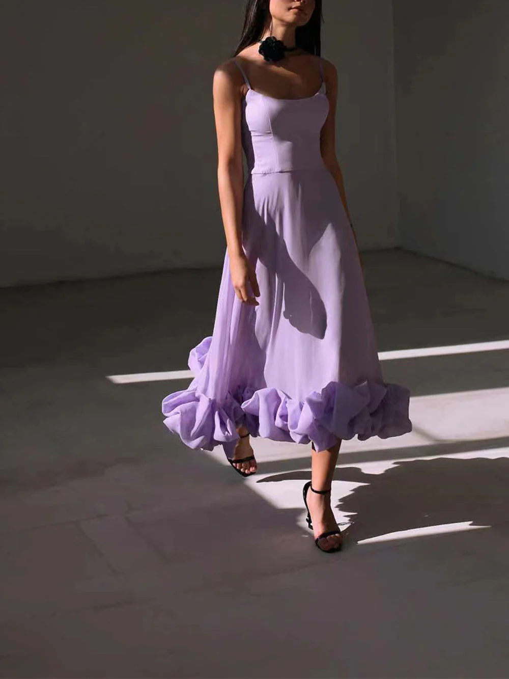 Flounce Bustier Midi Dress - Image 4