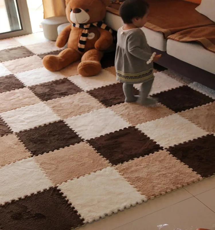 Child Carpet Baby Assembled Home Shaggy Soft Splice EVA Foam Mats - Image 3