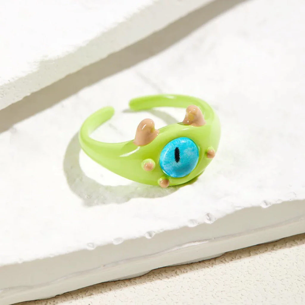 💐Funny Cat Monster Ring Earrings Set💝 - Image 15
