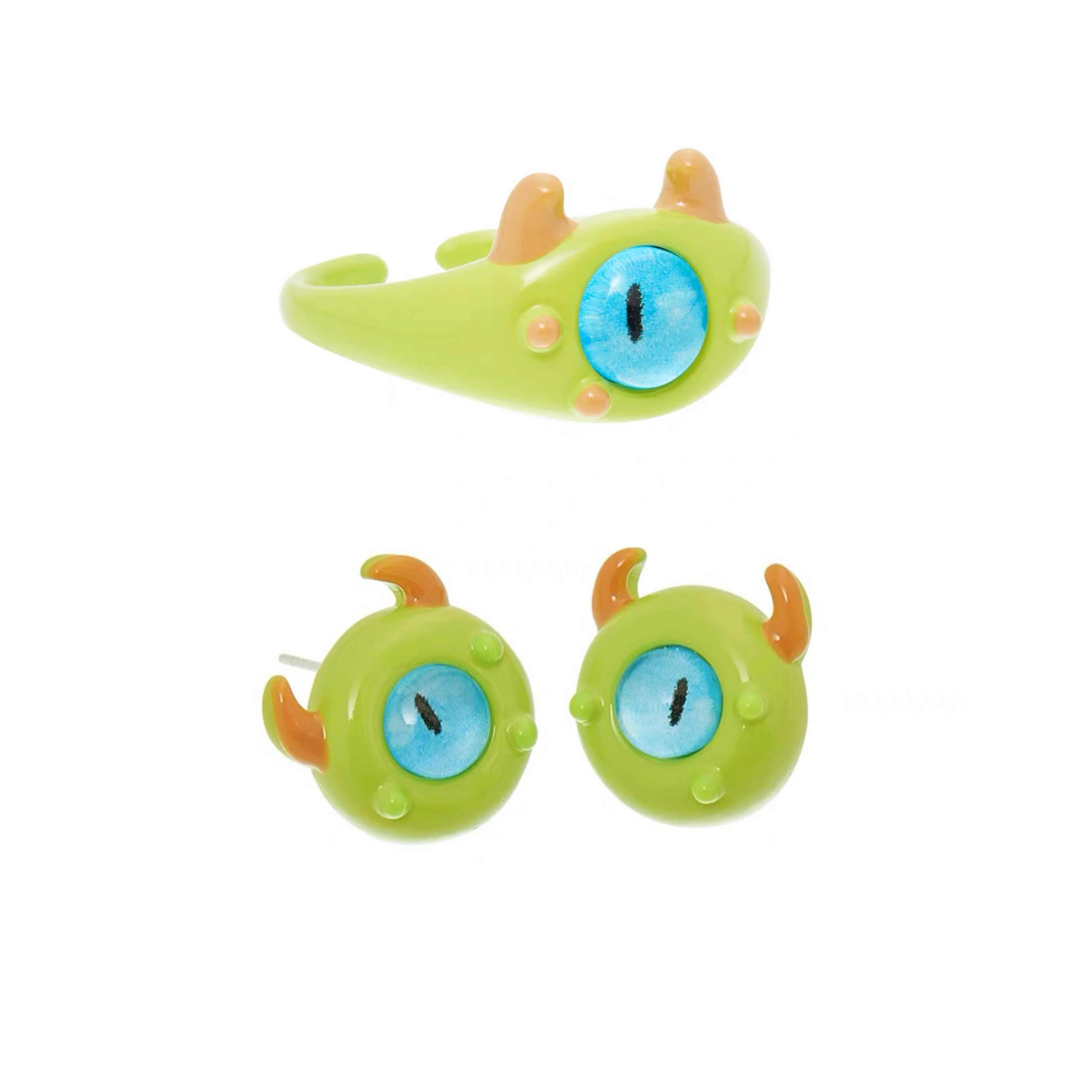 💐Funny Cat Monster Ring Earrings Set💝 - Image 20