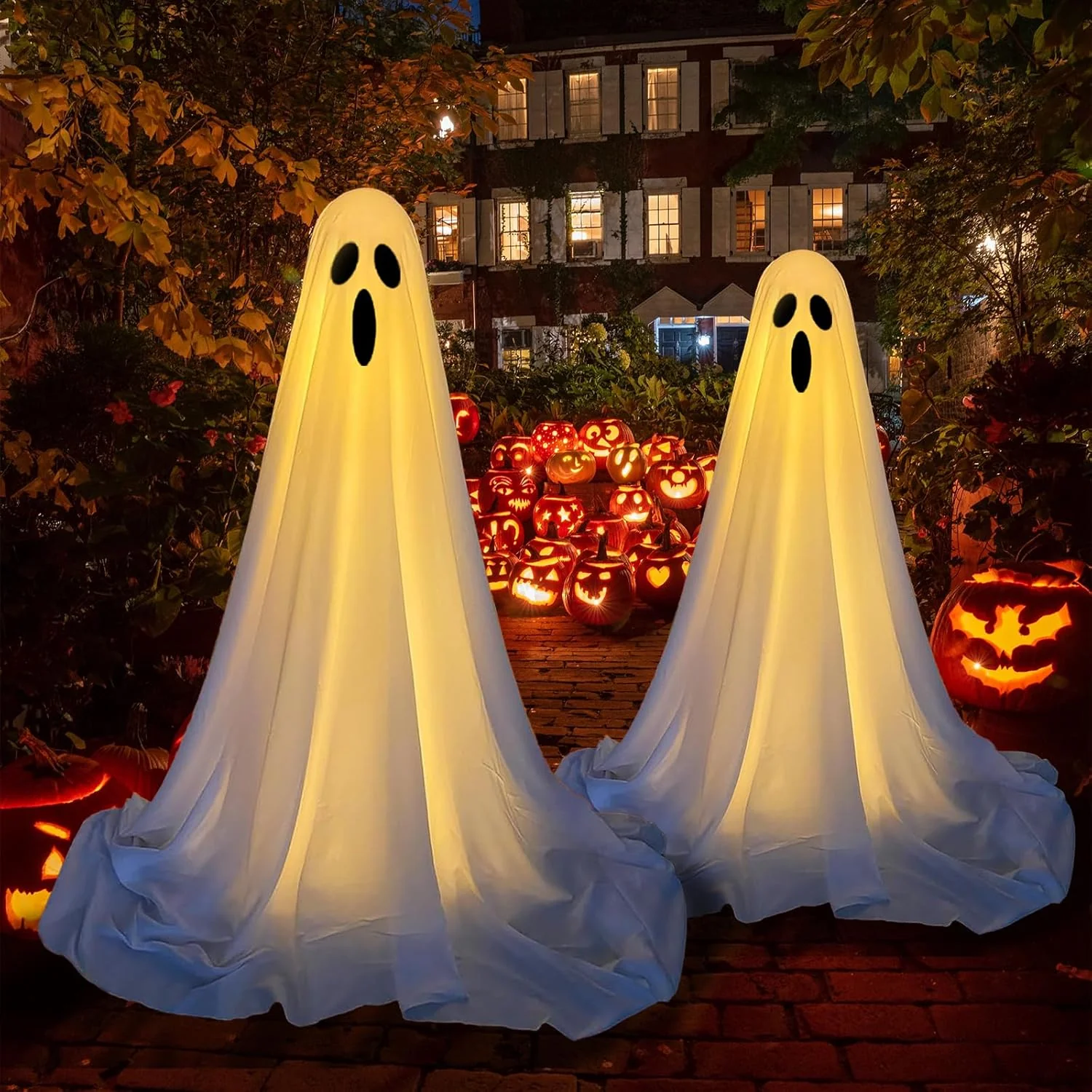 Halloween Decorations Outdoor, 30"-87'' Adjustable Halloween Spooky Decoration with String Lights - Image 2